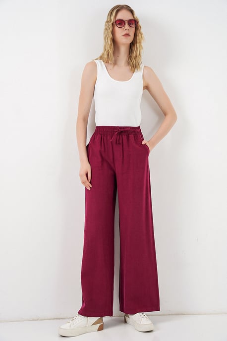 Hoge Taille Wijde Pijpen Broek met Zak - Image 1
