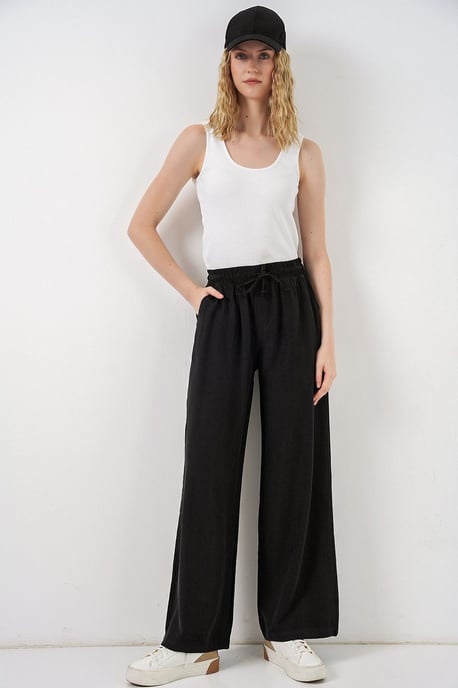 Hoge Taille Wijde Pantalon met Zak - Image 1