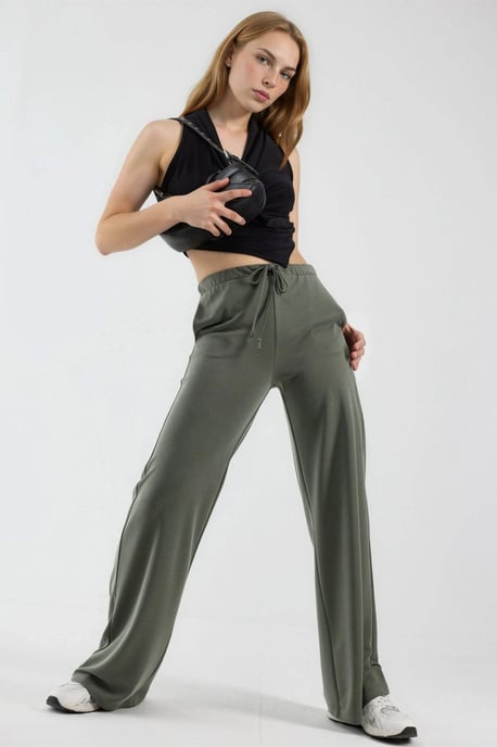 Wijde broek met trekkoord in de taille - Image 6