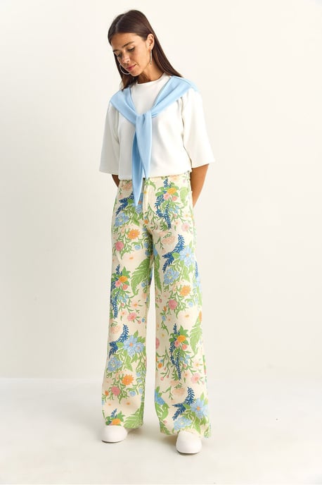Hoge Taille Paisley Print Rechte Spijkerbroek - Image 2