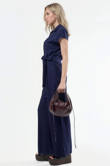 Bredelijne Overhemdkraag Jumpsuit met Knopen - Image 3