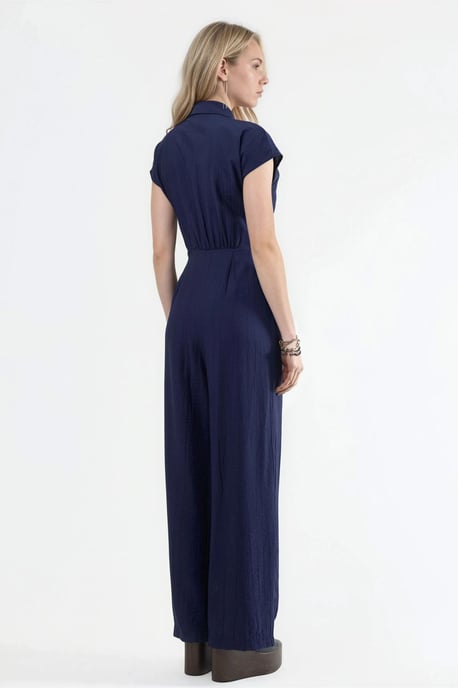Bredelijne Overhemdkraag Jumpsuit met Knopen - Image 4