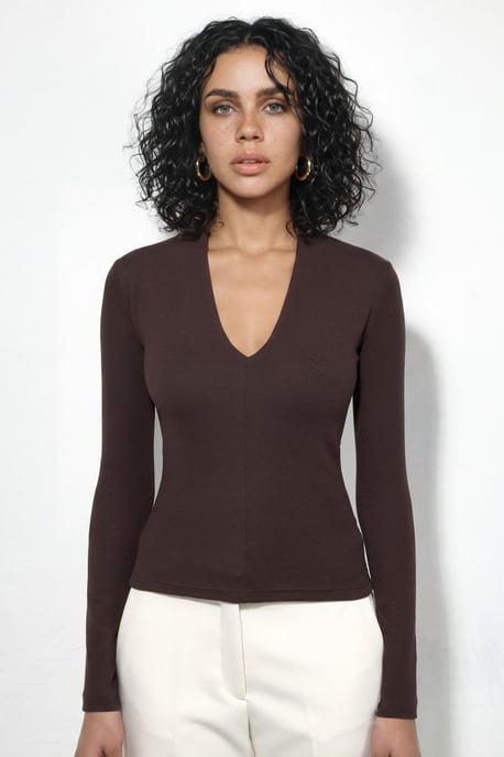 Slim Fit V-hals Lange Mouwen Blouse - Image 6