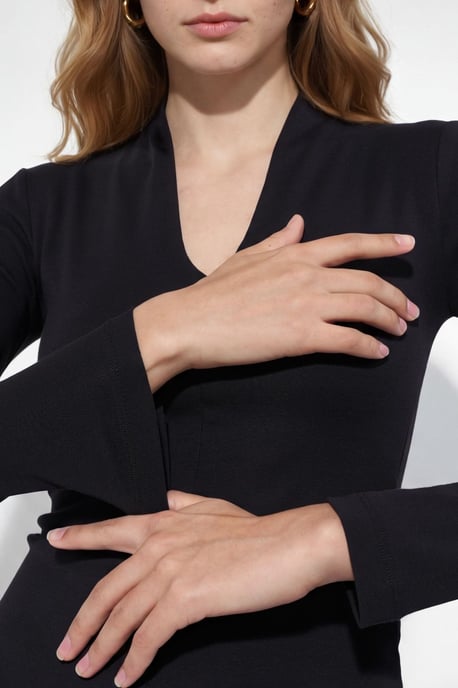 Slim Fit V-hals Lange Mouwen Blouse - Image 3