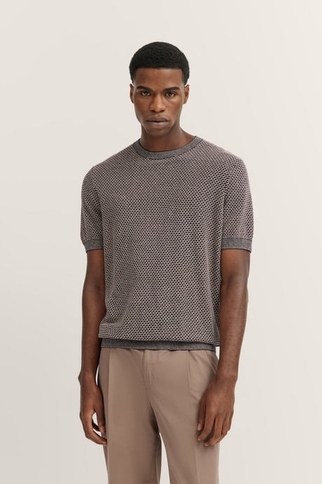 Bugatti Herren Gebreid shirt met honingraatstructuur - Image 1