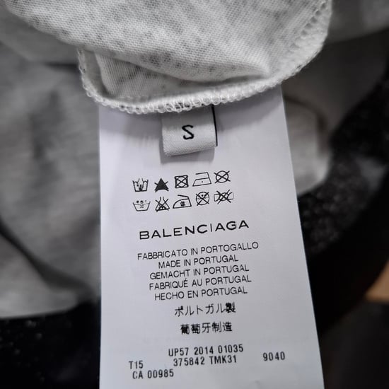 Balenciaga Splash-Effect Crewneck T-Shirt in Zwart en Wit Katoen - Image 4