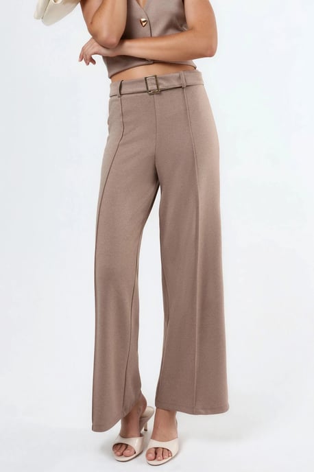 Hoge Taille Rechte Broek met Ceintuur - Image 1