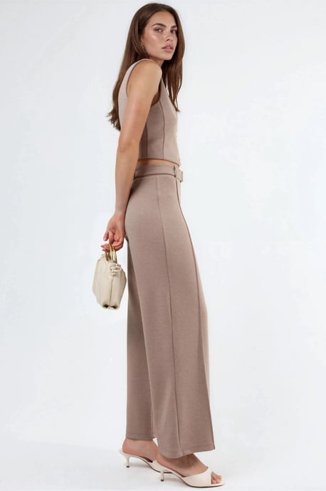 Hoge Taille Rechte Broek met Ceintuur - Image 2