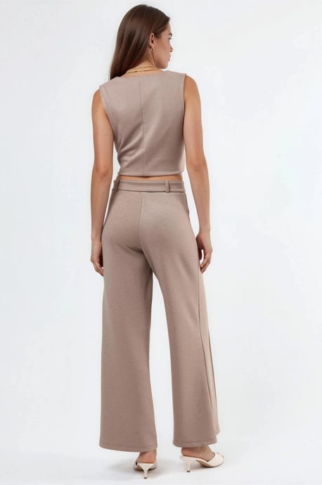 Hoge Taille Rechte Broek met Ceintuur - Image 3