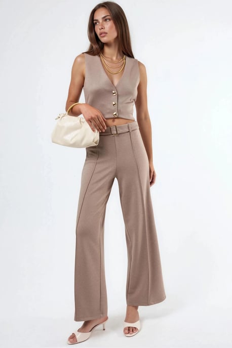 Hoge Taille Rechte Broek met Ceintuur - Image 5