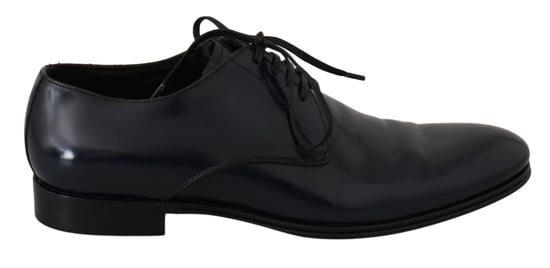 Dolce & Gabbana Blauw Leren Jurk Derby Formele Herenschoenen - Image 1