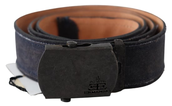 Ermanno Scervino Blauwe Leren Ratchet Buckle Riem - Image 1