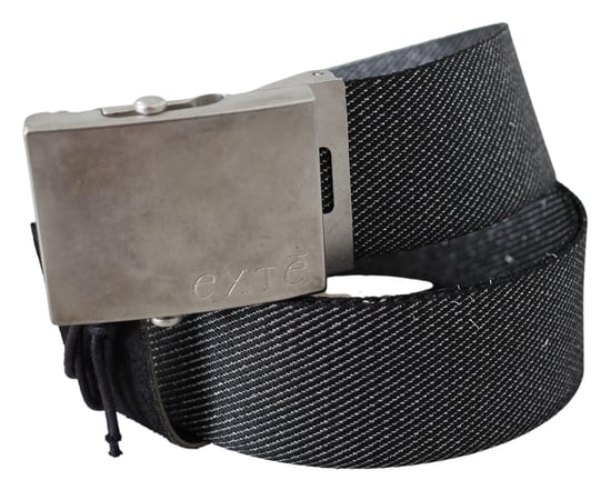 Exte Zwart Zilveren Metalen Geborstelde Gesp Taille Riem - Image 3