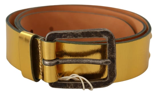 Metaal leren riem met gouden gesp - Image 1