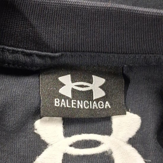 Balenciaga x Under Armour Logo-Gestikte T-Shirt in Zwart Katoen - Image 6
