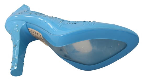 Dolce & Gabbana Blauwe Kristallen Bloem CINDERELLA Hakken Schoenen - Image 2