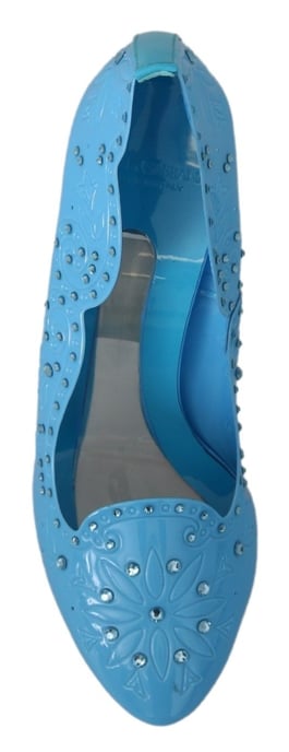 Dolce & Gabbana Blauwe Kristallen Bloem CINDERELLA Hakken Schoenen - Image 3