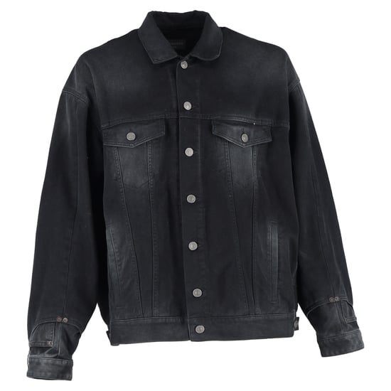 Balenciaga Gewassen Gedeconstrueerde Denimjack in Zwarte Katoen - Image 1