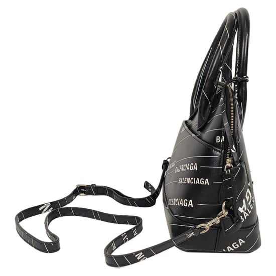 Balenciaga Kleine Logo Ville Geprinte Tas in Zwart Leer - Image 4