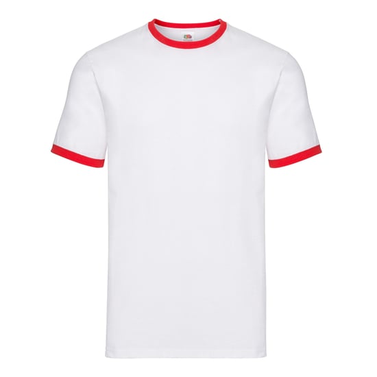 Fruit of the Loom Heren Ringer 160 T-Shirt (Wit/rood) - Image 1