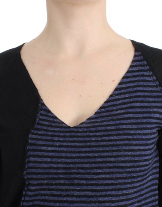 V-hals Gestreepte Brei Sweater - Image 5