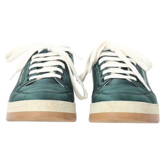 Saint Laurent SL/61 lage sneakers in groen satijn - Image 4