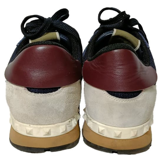 Valentino Garavani Rockrunner sneakers in marineblauw met gemengde technieken. - Image 3