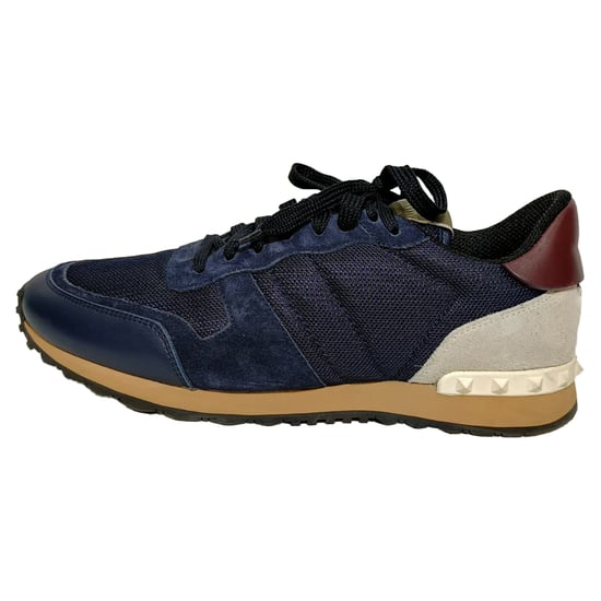 Valentino Garavani Rockrunner sneakers in marineblauw met gemengde technieken. - Image 4