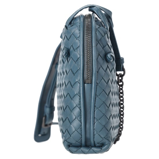 Bottega Veneta Intrecciato Nodini Schoudertas in Blauw Leer - Image 2