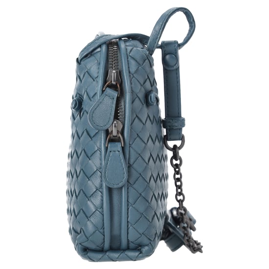 Bottega Veneta Intrecciato Nodini Schoudertas in Blauw Leer - Image 4