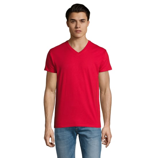 SOLS Heren Imperial V Hals T-shirt (Rood) - Image 1