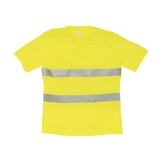 Yoko Heren Fluo Hi-Vis Ultra Light V Hals T-shirt (Geel) - Image 1