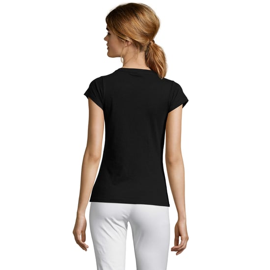 SOLS Dames/Dames Maan V Hals T-shirt (Diep zwart) - Image 2