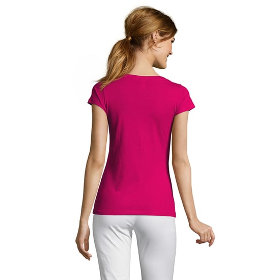 SOLS Dames/Dames Maan V Hals T-shirt (Fuchsia) - Image 2