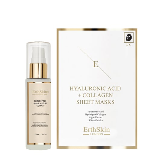 Huidherstel Slakkenmuceïn Serum 60ml + Hyaluronzuur & Collageen Masker (3 Bladen) - Image 1