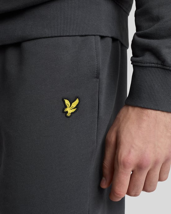 Lyle & Scott effen gunmetal grijze sweatshort - Image 4