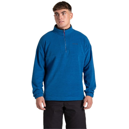 Craghoppers Heren Esk Colour Block Melange Half Zip Fleece Top (Fris Blauw) - Image 3