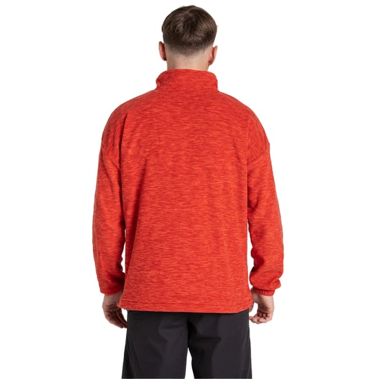 Craghoppers Heren Esk Colour Block Melange Half Zip Fleece Top (Pimento Rood) - Image 2