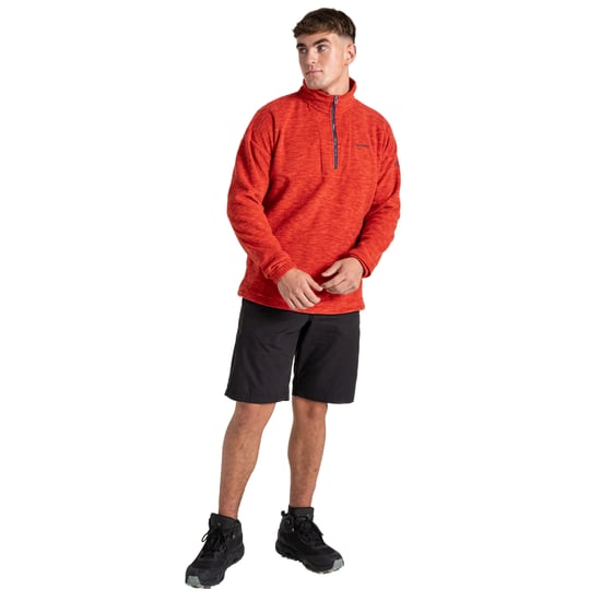 Craghoppers Heren Esk Colour Block Melange Half Zip Fleece Top (Pimento Rood) - Image 4