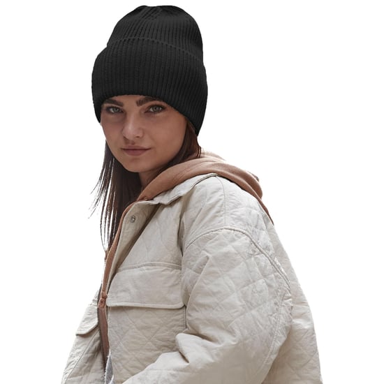 Beechfield Gebreide oversized muts (Zwart) - Image 3