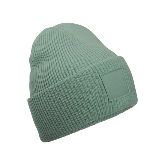 Beechfield Diepe muts met tonale patch voor volwassenen (Stoffig groen) - Image 1