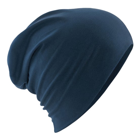 Beechfield Hemsedal Katoenen Slouch Beanie voor Volwassenen (Franse marine) - Image 1
