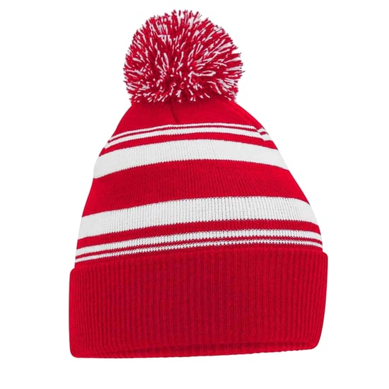 Beechfield Gestreepte muts (Klassiek rood) - Image 1