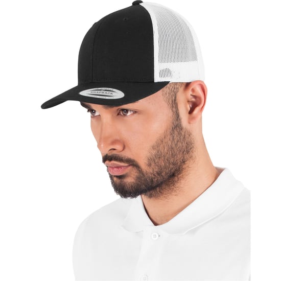 Flexfit Unisex Retro Trucker Cap voor volwassenen (Zwart/Wit) - Image 6