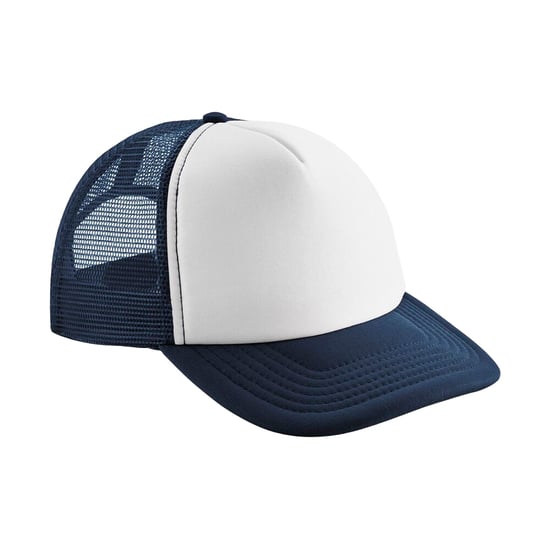 Beechfield Kinderen/Kinderen Vintage Snapback Trucker Cap (Franse marine / Wit) - Image 1
