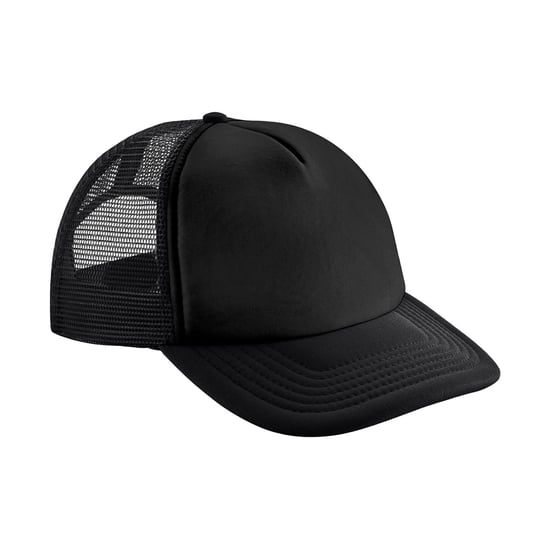 Beechfield Kinderen/Kinderen Vintage Snapback Trucker Cap (Zwart/Zwart) - Image 1