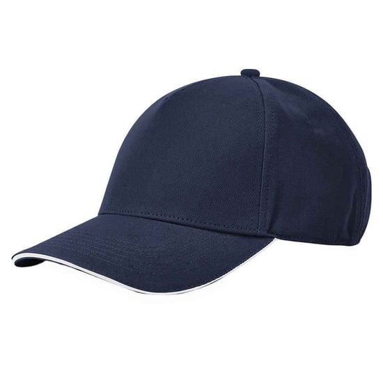Beechfield EarthAware Klassieke Organic Cotton 5 Panel Baseball Cap (Franse marine / Wit) - Image 2