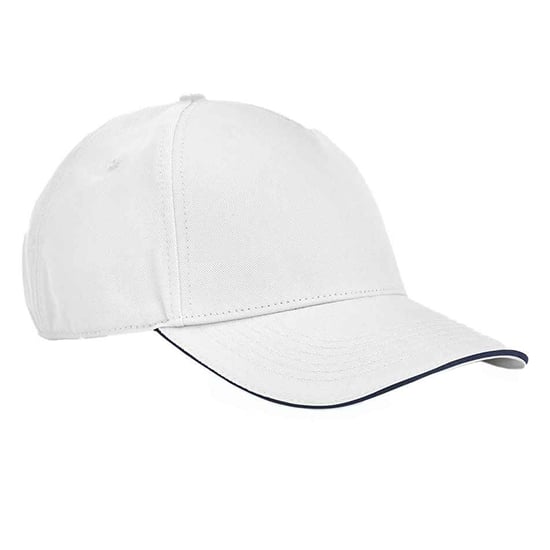 Beechfield EarthAware Klassieke Organic Cotton 5 Panel Baseball Cap (Witte/franse marine) - Image 1