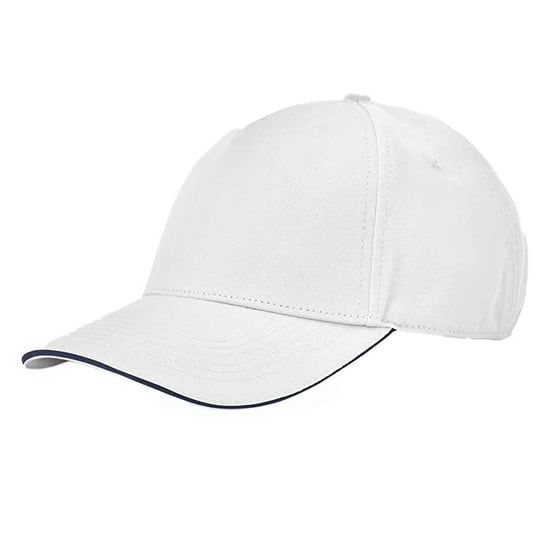 Beechfield EarthAware Klassieke Organic Cotton 5 Panel Baseball Cap (Witte/franse marine) - Image 2