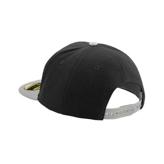 Beechfield Unisex Adult Original Flat Peak Snapback Cap (Zwart/Grijs) - Image 2